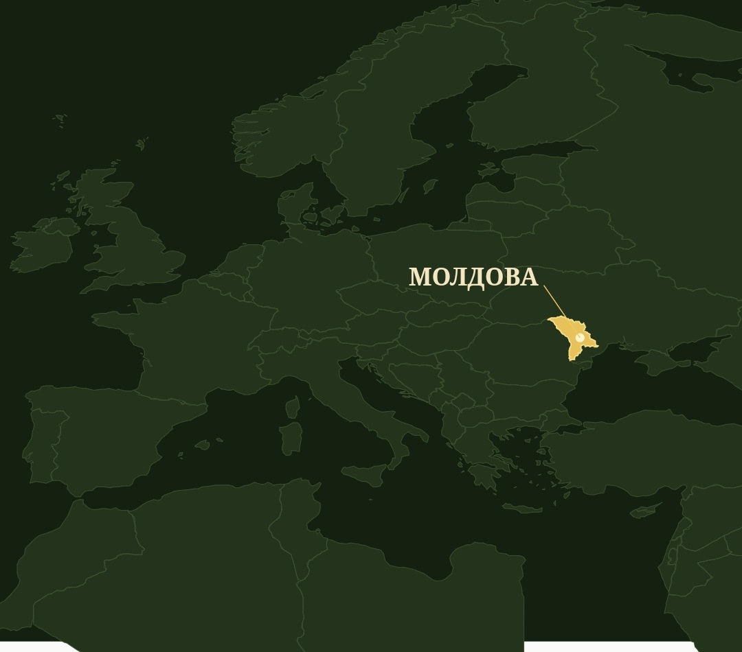 Молдова на карте Европы